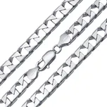 Masivní stříbrný řetízek SQUARE CURB Pancr 8 mm - rhodiovaný 50 cm