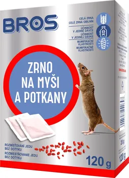 Hubení hlodavce BROS Zrno na myši a potkany 120 g