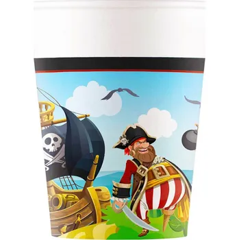 Jednorázové nádobí PROCOS Papírové kelímky Piráti 8ks 200ml