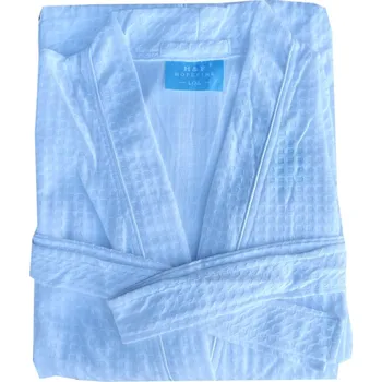 Dámské noční prádlo C-Lemon Dámský bavlněný župan - HFJ33 Barva: Bílá, Velikost: L/XL