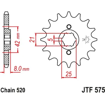 Řetězová sada pro motocykl JT řetězové kolo přední 575 13 YAMAHA XT 600 83-86, TT600, XT550 (57513JT) (řetěz 520) (JT řetězové kolo přední 575 13 YAMAHA XT 600 83-86, TT600, XT550 (57513JT) (řetěz 520))
