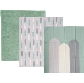 Utěrka Kuchyňské utěrky 3ks šedý nefrit Present Time (Barva-šedý nefrit)