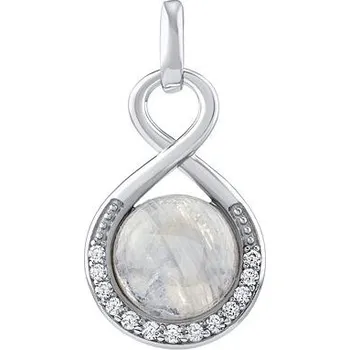 Přívěsek Stříbrný přívěsek s pravým měsíčním kamenem JST14710PMS