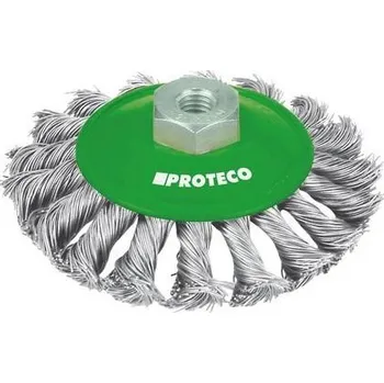 Drátěný kartáč PROTECO kartáč miskový copánkový 100mmxM14x2 NEREZ 0.35mm