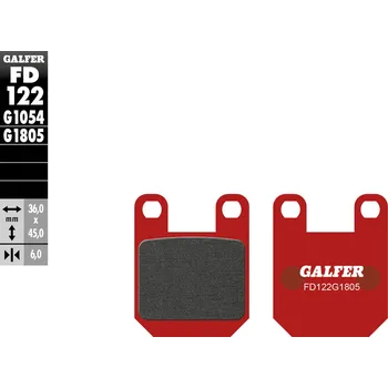Brzdová destička GALFER brzdové destičky KH115 polokovové MONTESSA COTA 310/311/314/315 přední TRIAL (36X45X6) (GALFER brzdové destičky KH115 polokovové MONTESSA COTA 310/311/314/315 přední TRIAL (36X45X6))