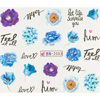 Lak na nehty BIO NAILS Vodolepka BN-2053 květy a nápisy