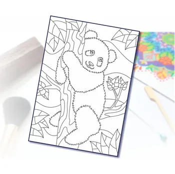 Radost v písku Šablona na pískování panda na stromě Varianta: A5 (148 x 210 mm)