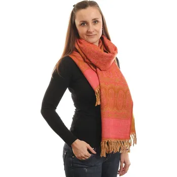 Pléd růžovo - světlehnědý s květinovým vzorem