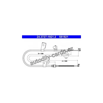Brzdová hadice Lanko ruční brzdy ATE 24.3727-1921 (AT 581921)
