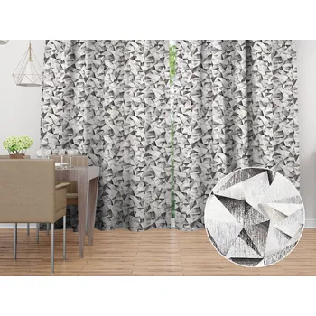 ubrus Dekorační závěs Porto PRT-008 Šedo-béžové krystaly - šířka 130 cm 130x160 cm