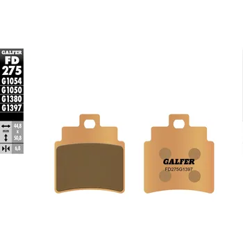 Brzdová destička GALFER brzdové destičky KH355 sintrované barva zlatá (GALFER brzdové destičky KH355 sintrované barva zlatá)