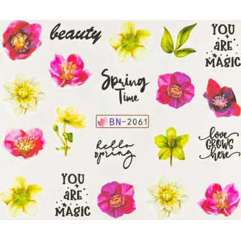 Lak na nehty BIO NAILS Vodolepka BN-2061 květy a nápisy
