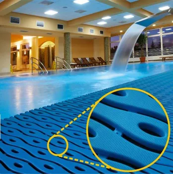 Rohožka Protiskluzová bazénová plastová rohož 0,6 x 12 m, modrá - role