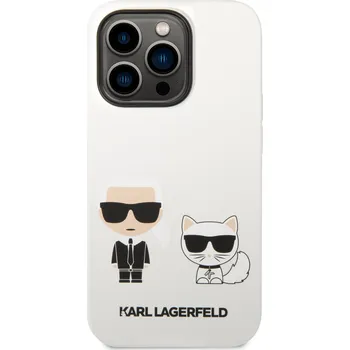 Pouzdro na mobilní telefon Karl Lagerfeld and Choupette silikonový kryt pro iPhone 14 PRO Barva: Bílá