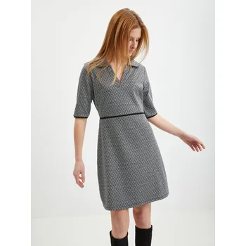 Dámské šaty Orsay Černé dámské vzorované svetrové šaty - Dámské Orsay černá | šedá 2257535