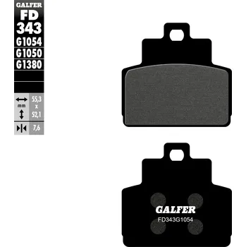 Brzdová destička GALFER brzdové destičky KH425 polokovové skútr PIAGGIO zadní (GALFER brzdové destičky KH425 polokovové skútr PIAGGIO zadní)