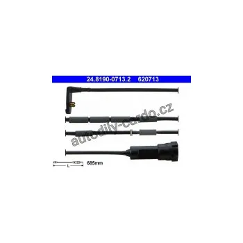 Brzdová destička Výstražný kontakt opotřebení obložení ATE 24.8190-0713 (AT 620713)