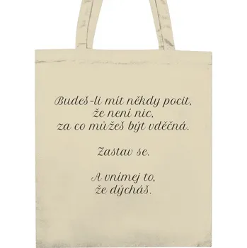 Nákupní taška unisex s potiskem Vděčnost
