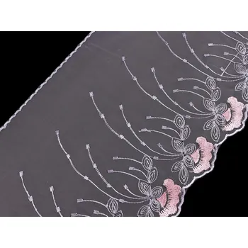 Krajka Vyšívaná krajka na monofilu šíře 20 cm