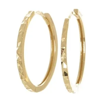 Náušnice Dámské náušnice kruhy ze žlutého zlata 19 mm NA1228F + DÁREK ZDARMA