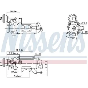 Palivový chladič Chladič, recirkulace spalin NISSENS 989289