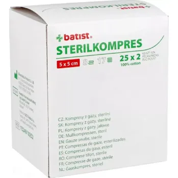 Krytí na ránu STERILKOMPRES gáza 8vr.17n.5x5cm 25x2ks
