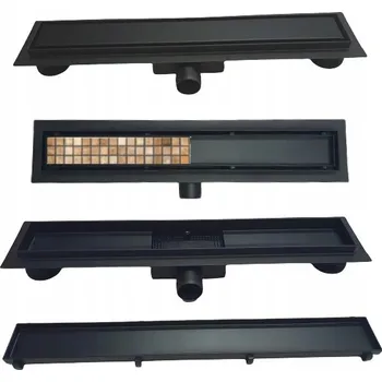 sprchový žlab Černý nerezový sprchový odtokový žlab Estiva Just Line Délka: 50 cm