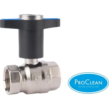 Vodovodní potrubí Kulový kohout "MODUL" HERZ motýl s teploměrem (plast - modré značení), PN25, DN32, vnitřní-závitová vsuvka, s ucpávkou 1220174 + 3 roky záruka