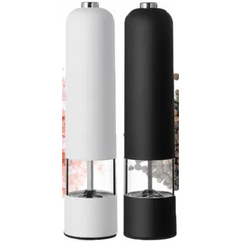 Mlýnek na koření Dexxer 2dílná sada elektrických mlýnků na sůl a pepř 22,5 cm černá/bílá