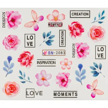 Lak na nehty BIO NAILS Vodolepka BN-2083 květy a nápisy