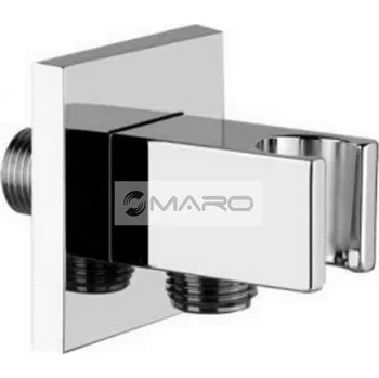 Stěnový vývod Sanjet Quadro Vyústění sprchy s držákem sprchy, harnaté, chrom, E095010