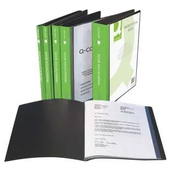 Katalogová kniha Q-Connect - A4, 60 kapes, černá, 1 ks