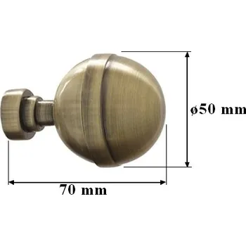 Příslušenství pro garnýž Koncovka pro tyč 19mm Kalisto - mosaz