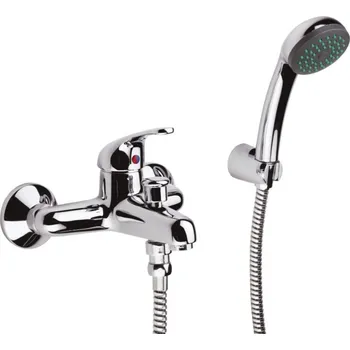 Vodovodní baterie Raf PL55B (vanová, nástěnná, páková Polar, pevný držák, růžice hadice, chrom)