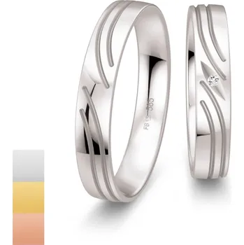 Prsten Snubní prsteny z bílého zlata s diamantem nebo zirkonem SmartLine Slim 4807134-4807133