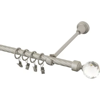 Garnýž Garnýž kovová 480 cm kroucená jednořadá 16 Koule crystal chrom mat