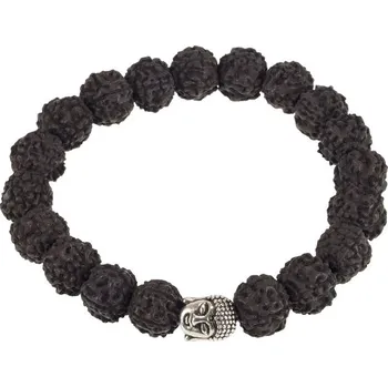 Náramek Náramek Mala rudraksha 20/11 mm Buddha tmavý