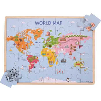 Bigjigs Toys Mapa světa 35 dílků