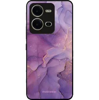 Pouzdro na mobilní telefon Lesklý kryt Mobiwear Glossy - Vivo X80 Lite - G050G - Fialový mramor (Prémiové lesklé pouzdro, obal, kryt Mobiwear Glossy na mobil Vivo X80 Lite - G050G - Fialový mramor, materiál Plast + TPU silikon - krytí po všech stranách, neošoupatelný potisk, tenké)