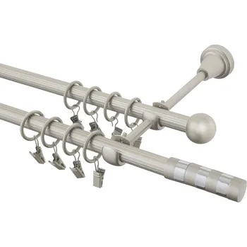 Garnýž Garnýž kovová 220 cm rýhovaná dvouřadá - dvojitá 16 Sigma chrom mat