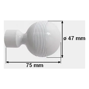 Příslušenství pro garnýž Koncovka pro tyč 19mm Gabi - bílá