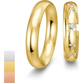 Prsten Snubní prsteny Inspiration 5 ze žlutého zlata s diamanty nebo zirkony 4805874-4805873