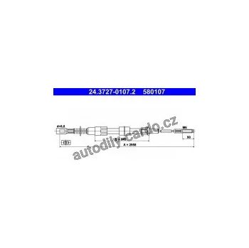 Brzdová hadice Lanko ruční brzdy ATE 24.3727-0107 (AT 580107)