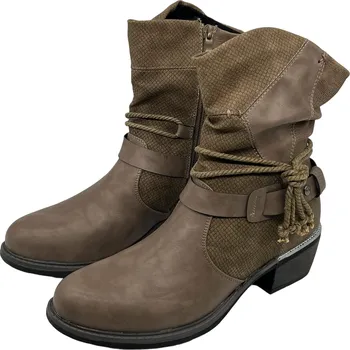 Dámská zimní obuv Ctogo Dámské béžové zimní kozačky 01 Barva: Béžová, Velikost: 37