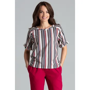 Dámská halenka Jednoduchá halenka s krátkými raglánovými rukávy L052 Velikost: S, Barva (Varianta): 110