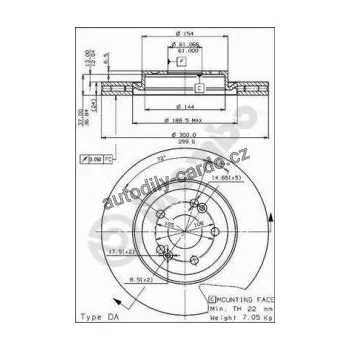 Brzdový kotouč Brzdový kotouč BREMBO 09.5054.10 - RENAULT