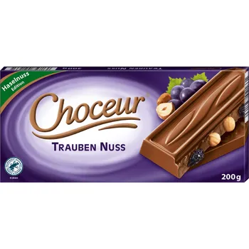 Čokoláda Choceur mléčná čokoláda s rozinkami a lískovými ořechy 200g
