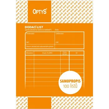 Tiskopis OPTYS Dodací list A6 propisovací O 000078