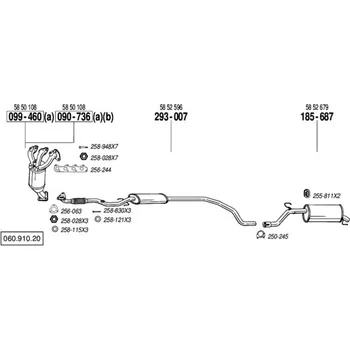 Katalyzátor katalyzátor výroba AS/BM Bosal 90-460A