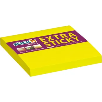 Samolepící bloček Bločky samolepicí STICK'N Extra Sticky 76x76 mm, 90 l - neonově žlutá